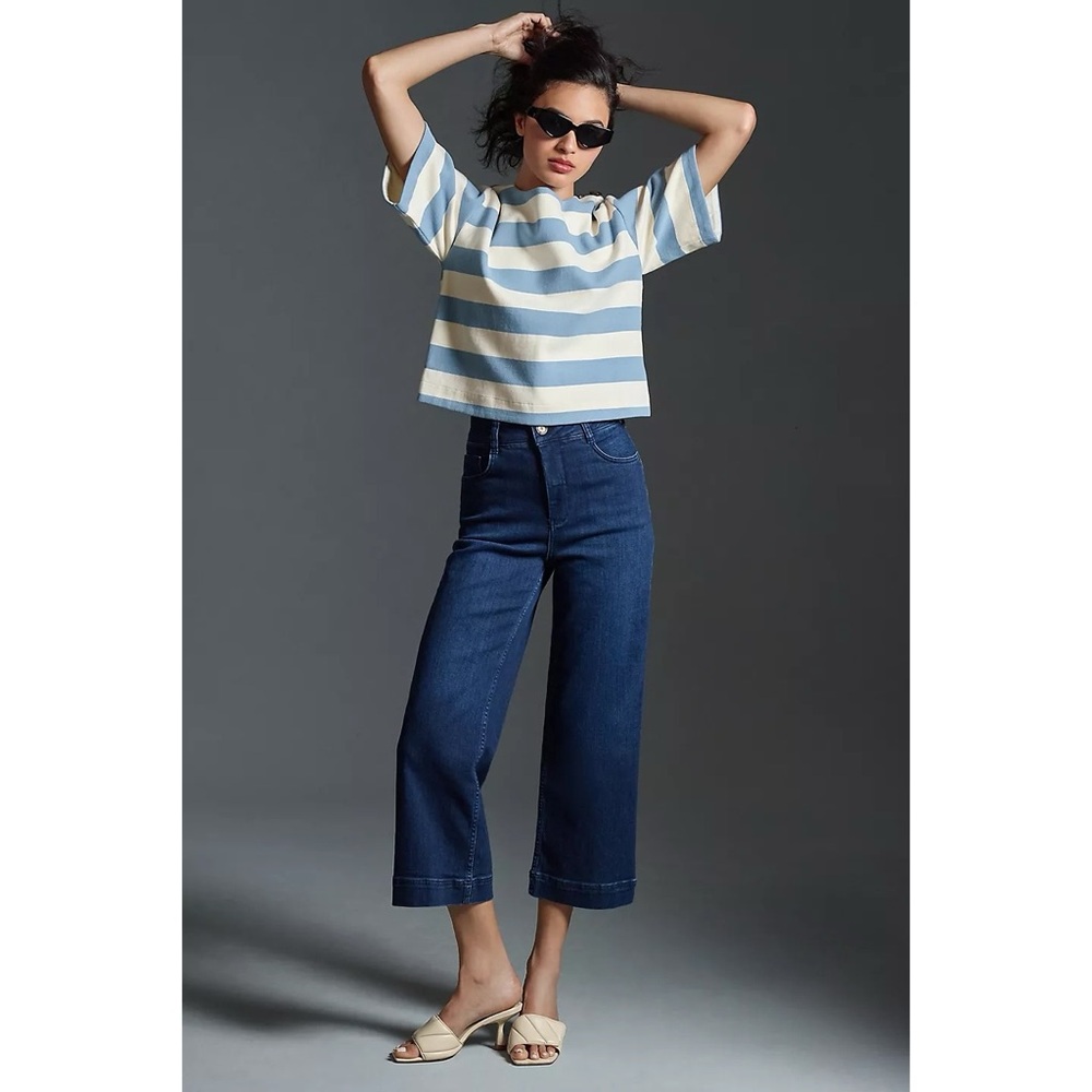 Pilcro for Anthropologie The Skipper Crop Wide Leg Jeans Size 29
